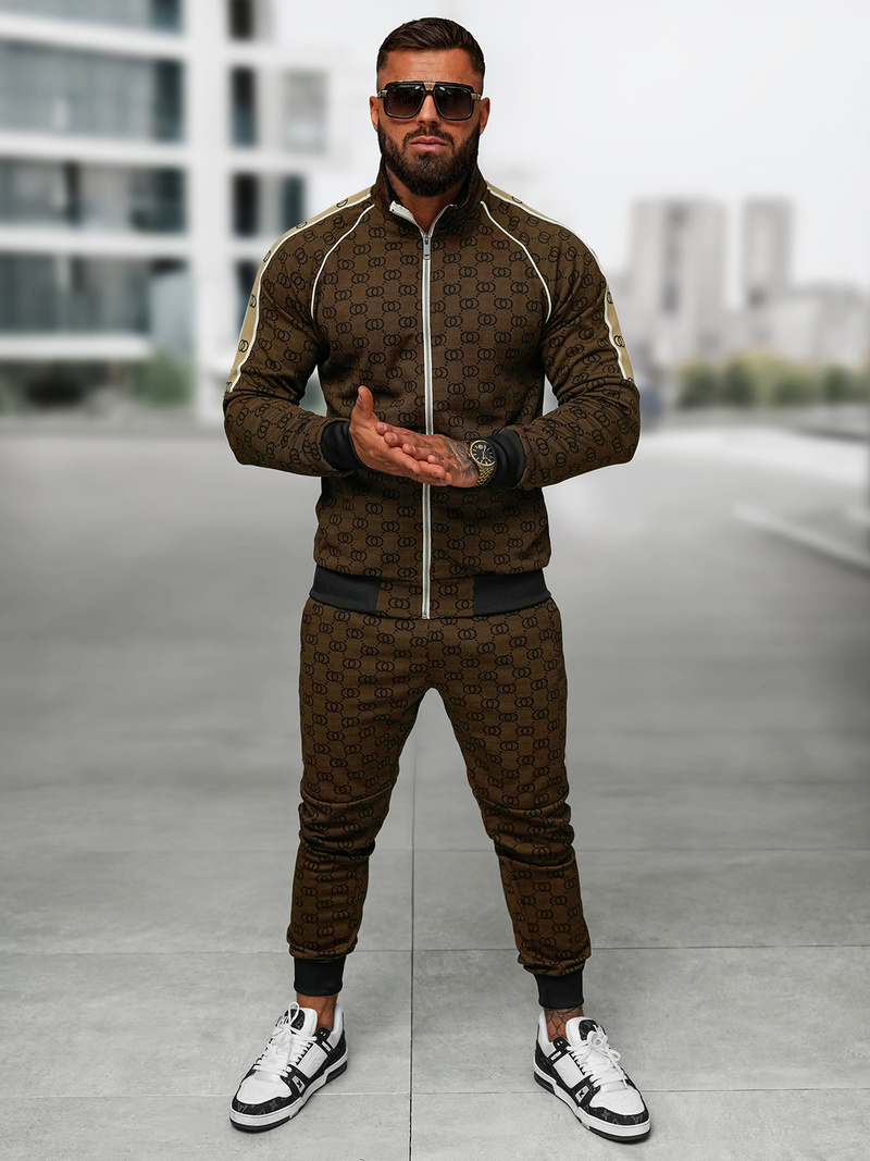 Férfi melegítő együttes sötét-bézs OZONEE O/FF5110AB