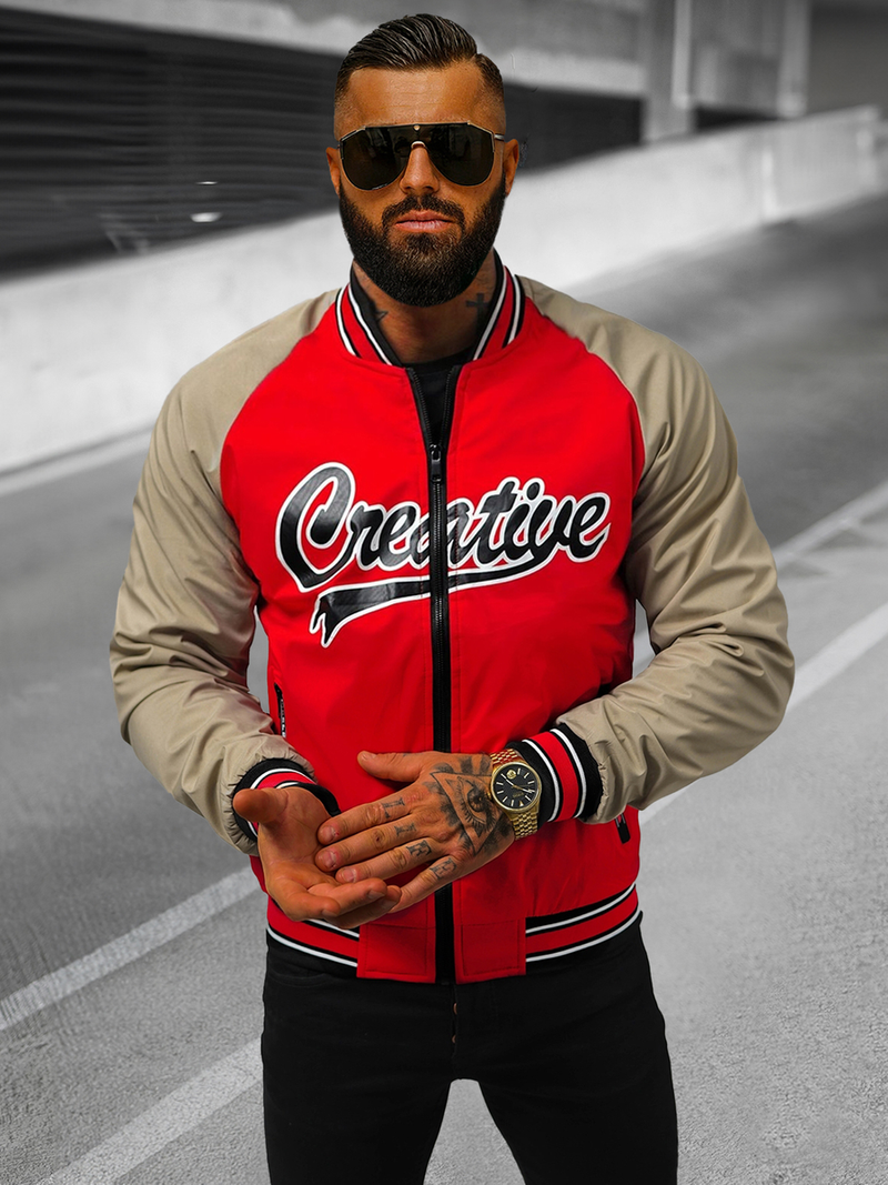 Férfi dzseki piros OZONEE JS/84M3011/270