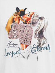 Női polo fehér OZONEE JS/95T2575/1