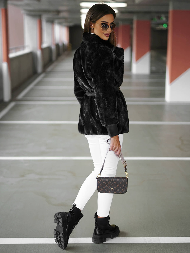 Női téli kabát fekete OZONEE JS/11Z8075Z