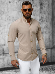 Férfi Ing Világos-Bézs OZONEE O/V38