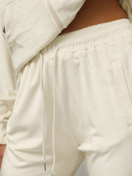 Női Melegítő Szett Velúr Ecru OZONEE JS/8C1176/155Z