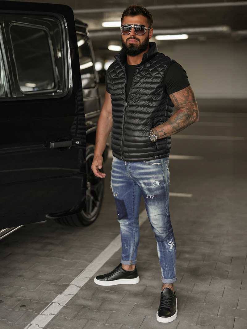 Férfi mellény fekete OZONEE JS/16M9333/392BZ