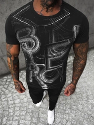 Férfi Póló Fekete OZONEE O/T132/3