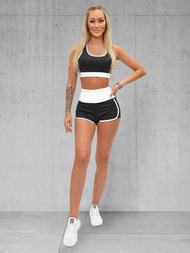 Kétrészes női tréning szett Fekete-fehér OZONEE O/XL011/45Z