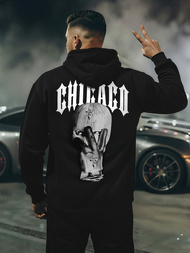 Férfi kapucnis felső fekete OZONEE JS/21B1903/3