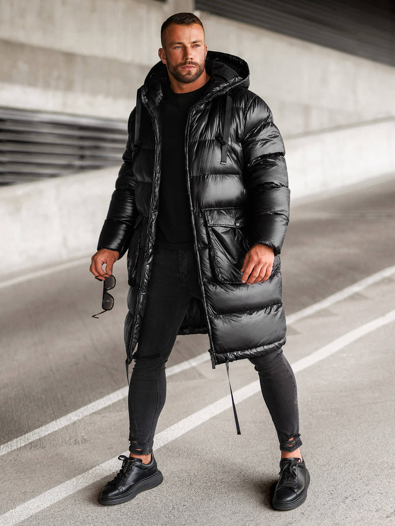 Férfi téli kabát fekete OZONEE O/M3205Z