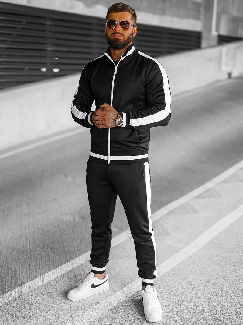 Férfi melegítő együttes fekete OZONEE JS/8C99/3Z