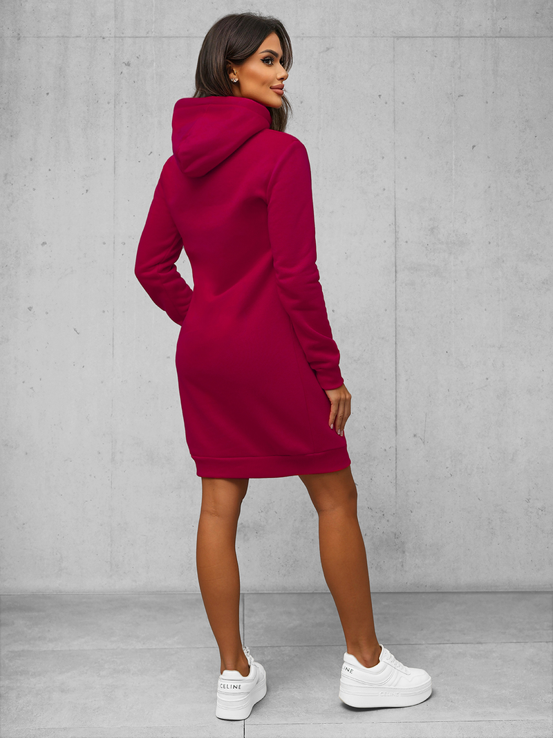 Női kapucnis pulóver bordó OZONEE JS/YS10005/21Z