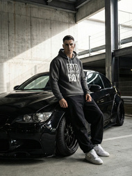 Férfi kapucnis felső grafit OZONEE JS/65B3909/5Z