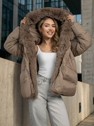 Női téli kabát sötét-bézs OZONEE O/16M9179/84Z