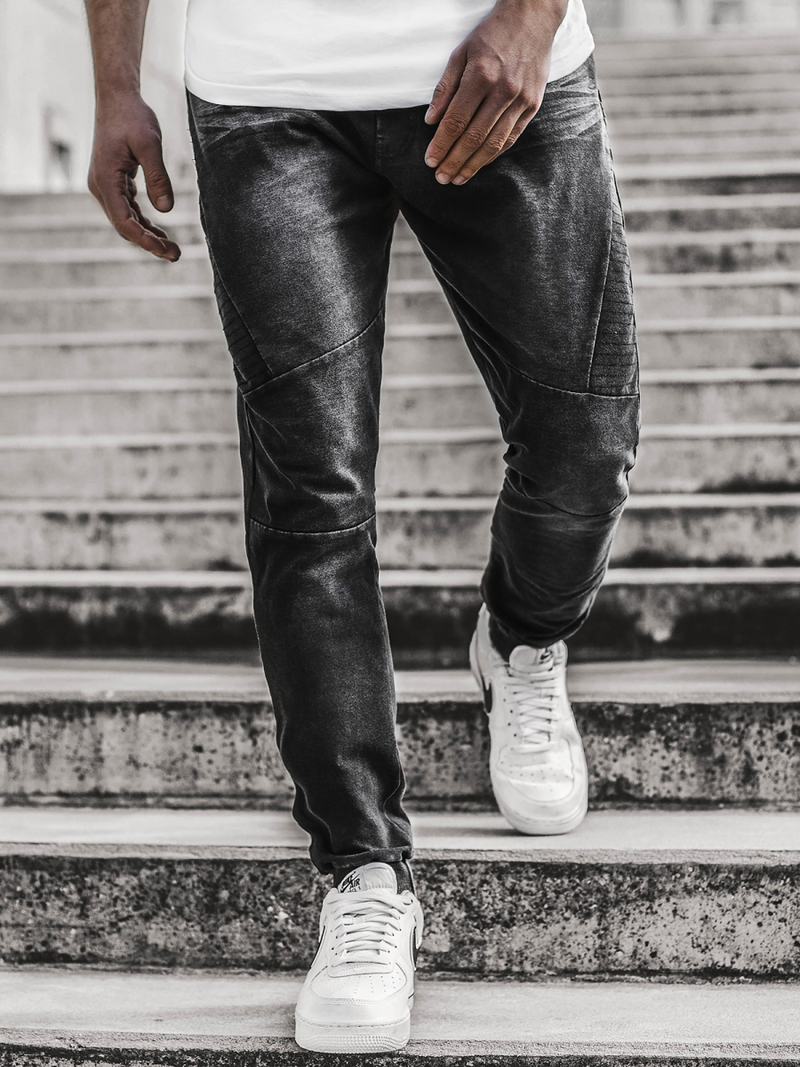 Férfi farmer jogger nadrág Fekete OZONEE JS/KK1098