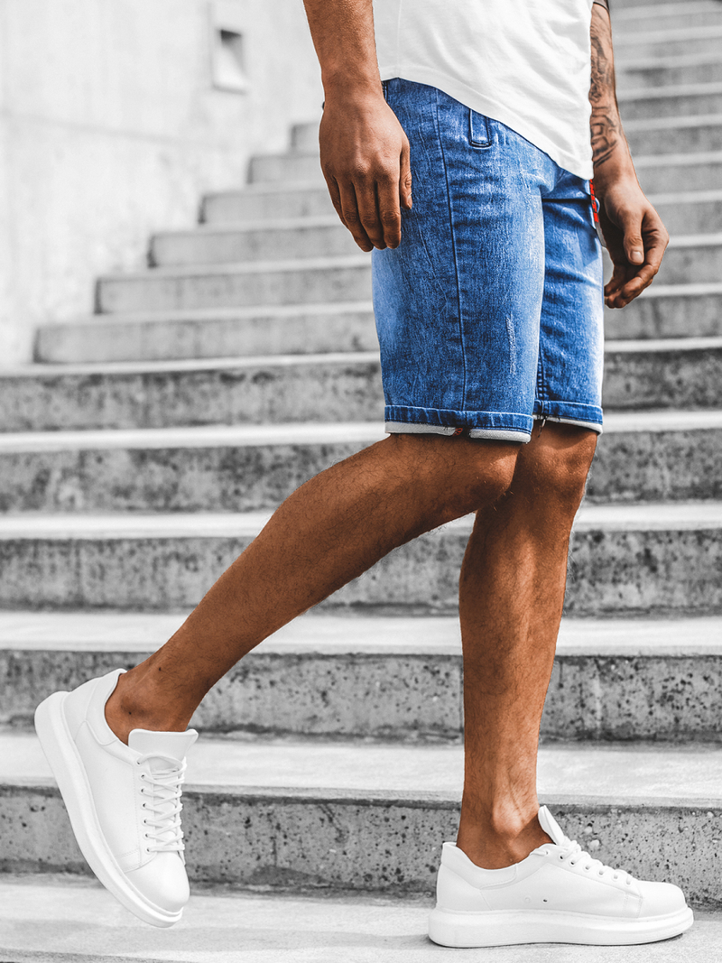 Férfi farmer rövidnadrág Kék OZONEE RF/HY341/2