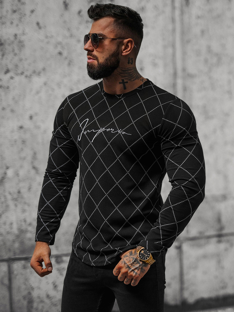 Férfi Pulóver Fekete OZONEE O/5919BZ