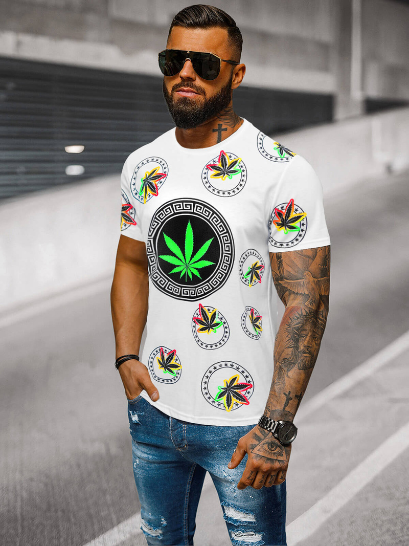 Férfi Póló Fehér OZONEE O/T135/1