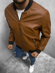 Férfi bomber bőrdzseki camel OZONEE N/6705/6