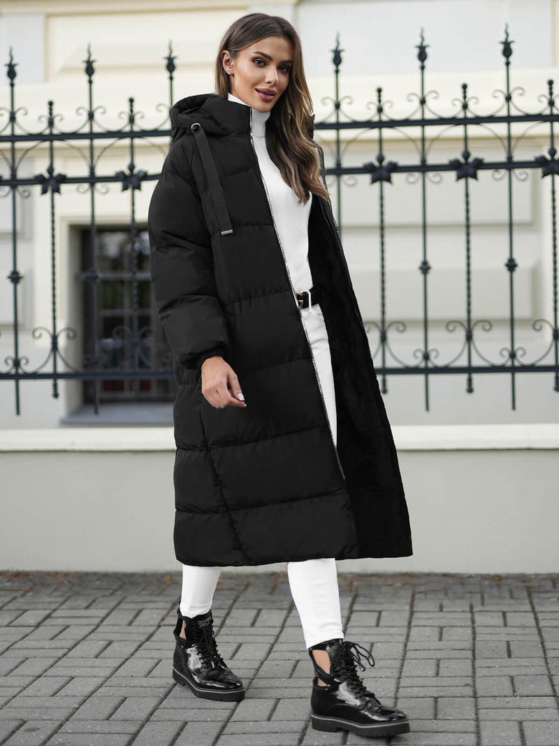 Női téli kabát fekete OZONEE JS/5M3163/392Z