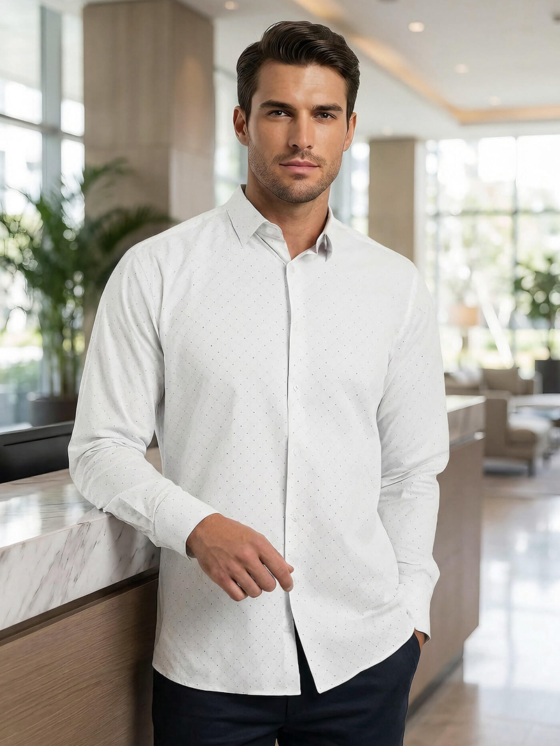 Férfi Ing Fehér OZONEE V/V185Z