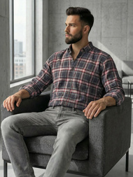 Férfi Ing Bordó OZONEE V/V178Z