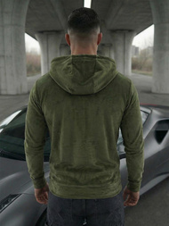 Férfi velúr kapucnis pulóver khaki OZONEE JS/8B1168/29Z