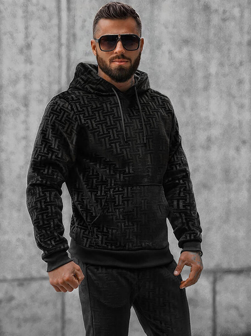 Férfi Melegítő Együttes Fekete OZONEE O/3A81