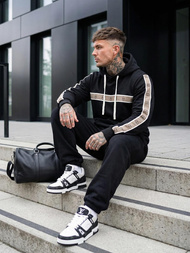 Férfi kapucnis felső fekete OZONEE JS/8B1729/3Z