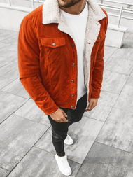 Férfi farmer dzseki narancs OZONEE JB/JP1179/3Z