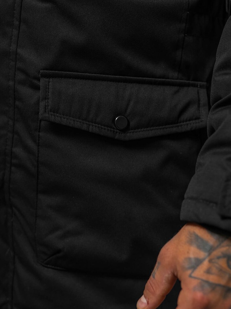 Férfi téli parka kabát fekete OZONEE JS/5M120/392