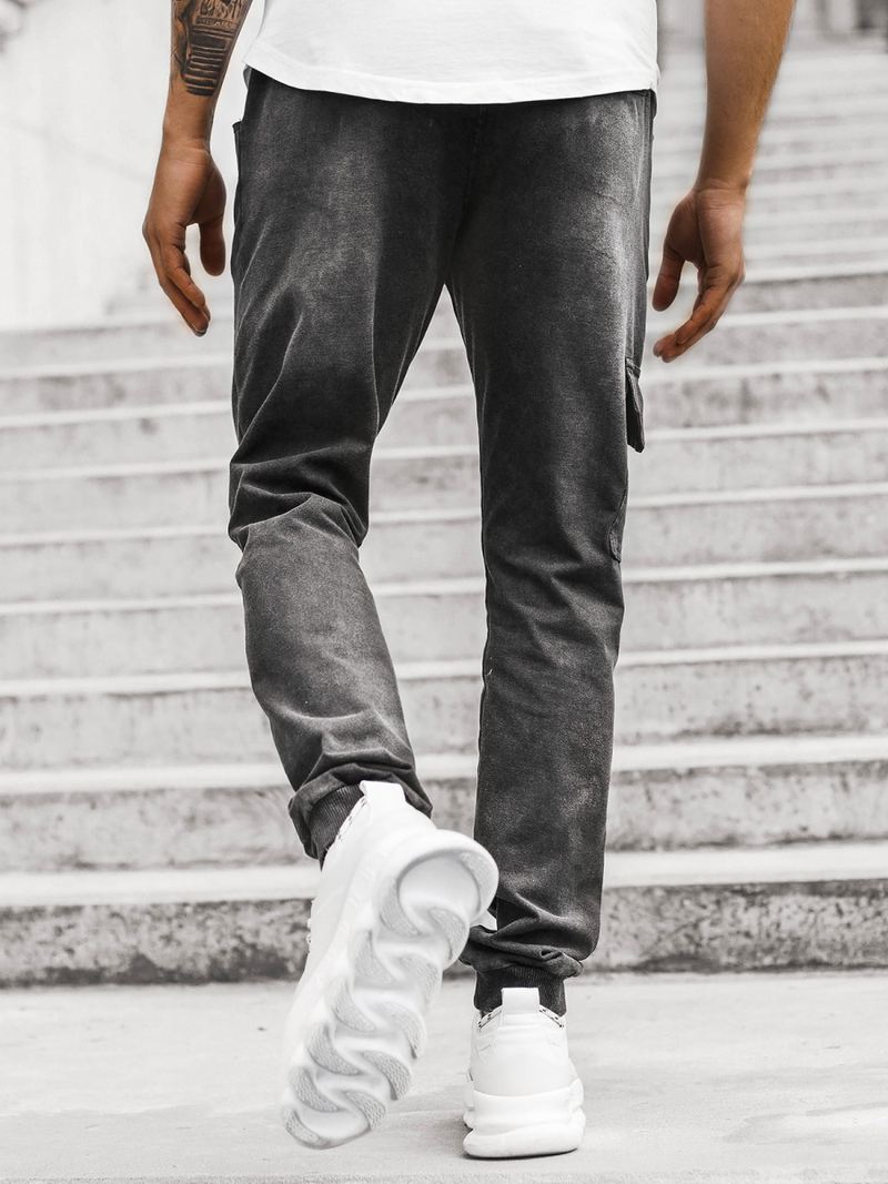 Férfi farmer jogger nadrág Fekete OZONEE JS/KK1110-2