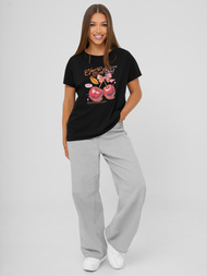 Női polo fekete OZONEE JS/95T2568/3