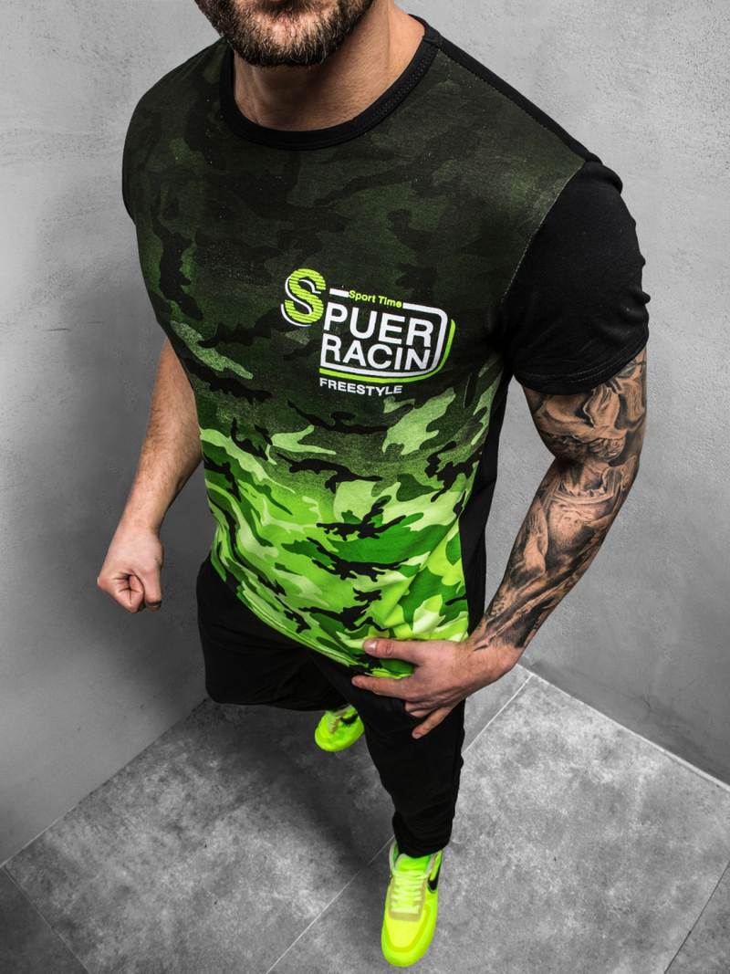 Férfi póló Zöld OZONEE JS/SS10985Z