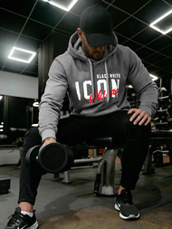 Férfi kapucnis felső grafit OZONEE JS/8B1736/5