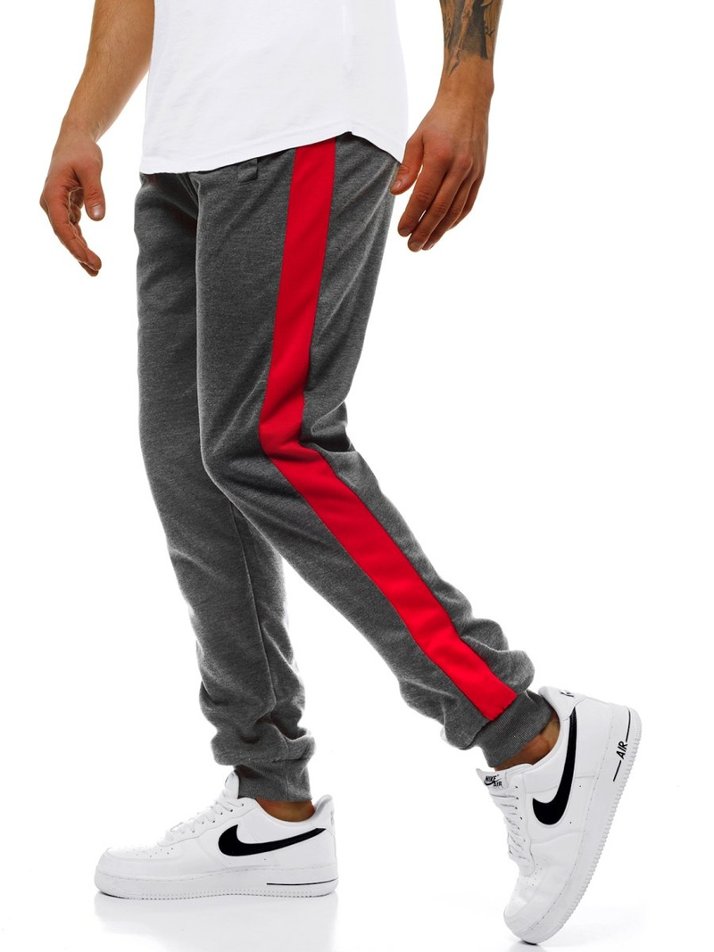 Férfi melegítő nadrág Grafit-piros OZONEE JS/JZ11006