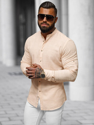 Férfi Ing Őszibarack OZONEE O/V85