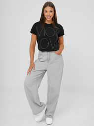 Női polo fekete OZONEE JS/YJ77841