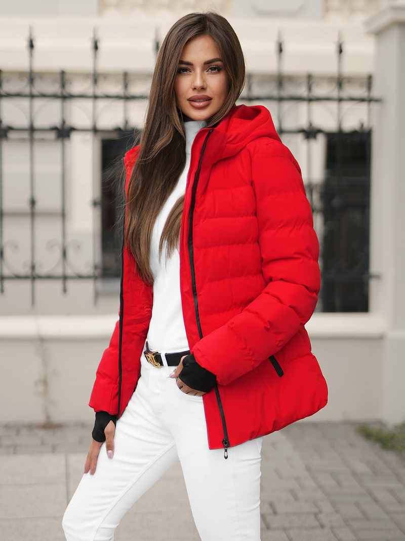 Női téli kabát Piros OZONEE JS/M769/270Z