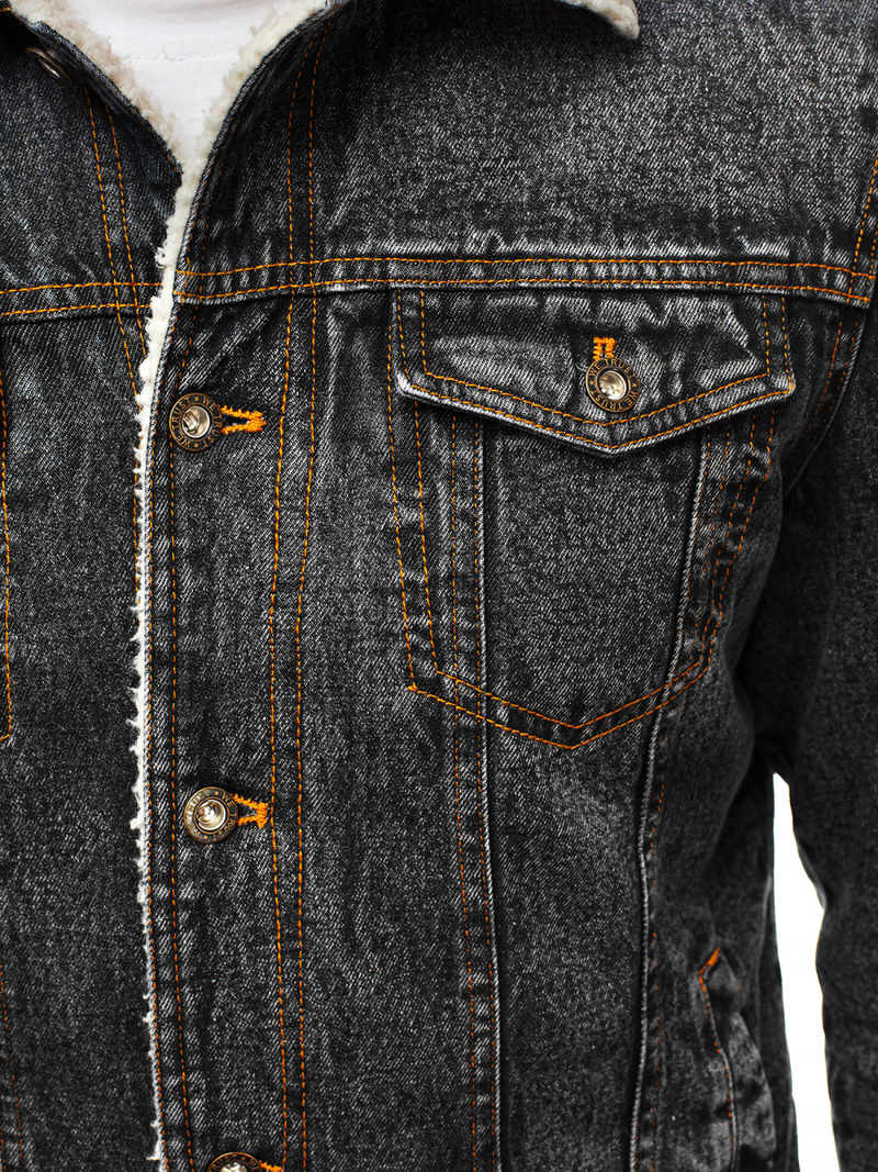 Férfi farmer dzseki grafit OZONEE JB/JP1109