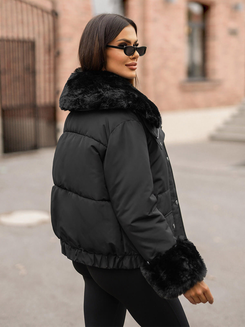 Női téli kabát fekete OZONEE O/H833