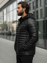 Férfi Steppelt Kabát Fekete OZONEE JS/16M9328/392BZ