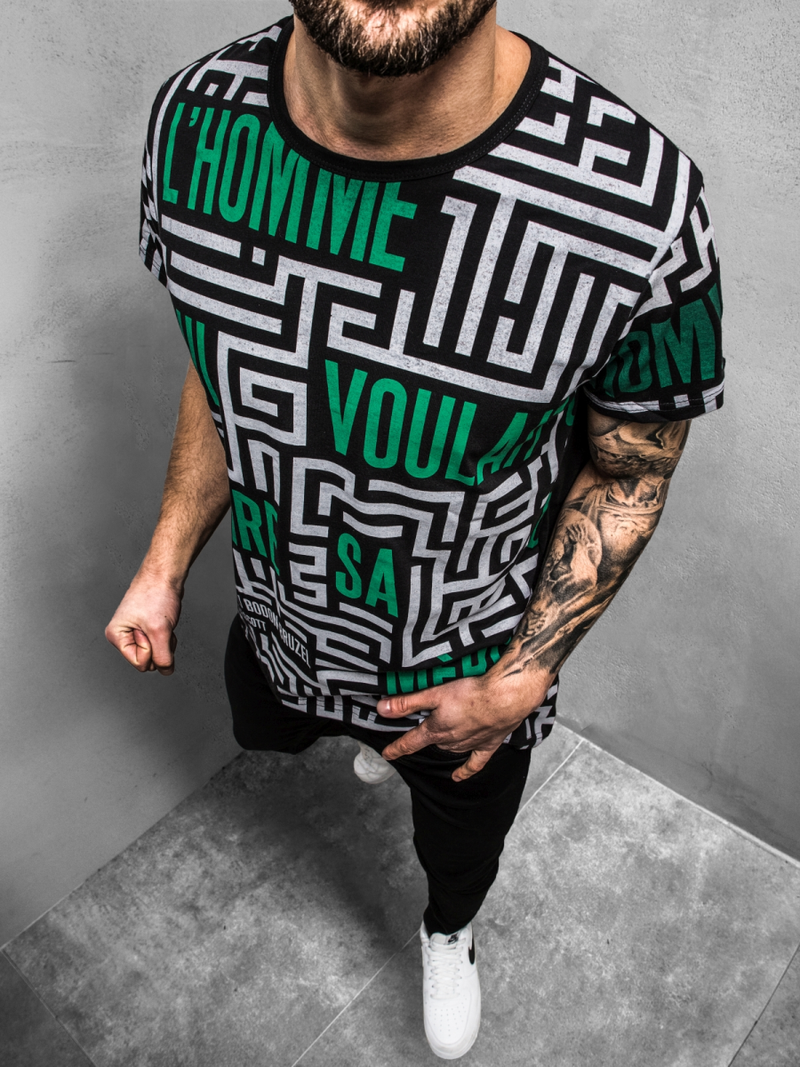 Férfi póló Fekete OZONEE JS/KS2020Z