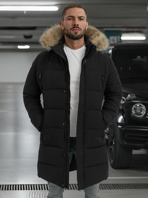 Férfi téli parka kabát fekete OZONEE JS/25M9803/392Z
