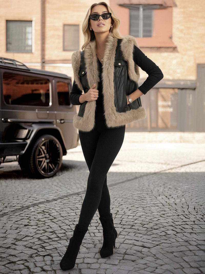 Női mellény fekete OZONEE JS/61M8516/392