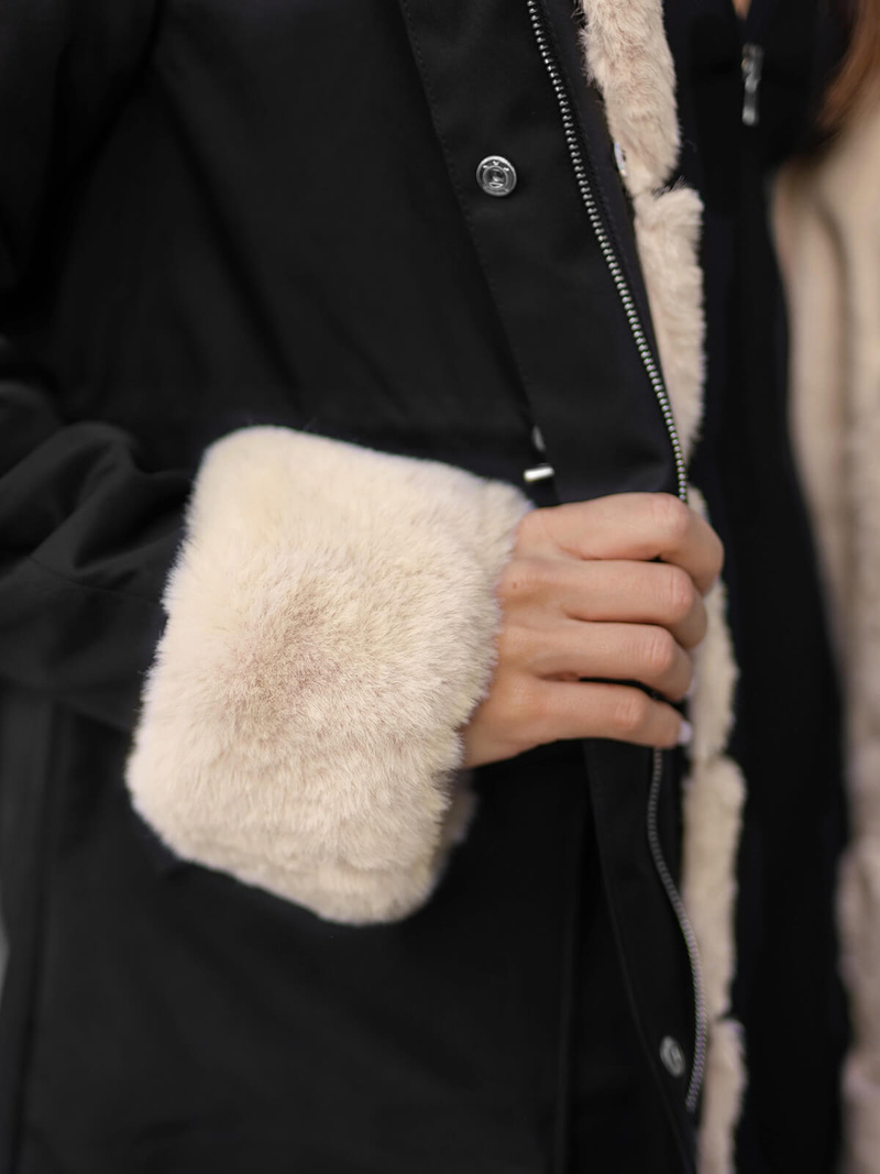 Női téli kabát Fekete OZONEE JS/M763/392Z