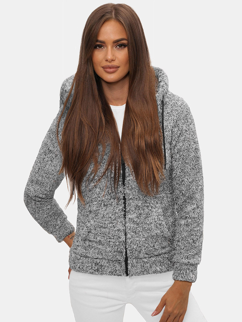 Női kapucnis pulóver Fekete OZONEE JS/HH010/1Z