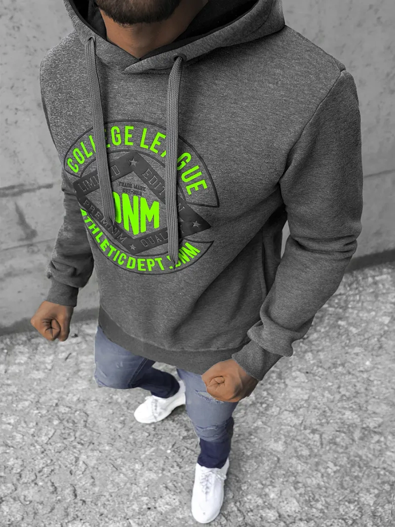 Férfi kapucnis pulóver Grafit OZONEE JS/Y10065