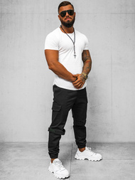 Férfi chino nadrág nadrág fekete OZONEE O/G3014Z