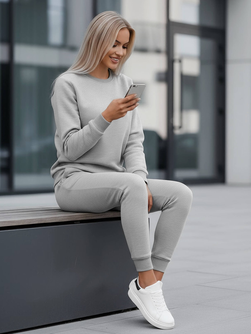 Kétrészes női tréning szett szürke OZONEE JS/CKW01