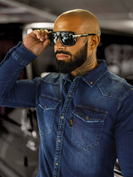 Férfi farmer ing kék OZONEE O/51410