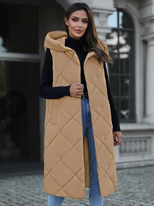 Női Hosszú Mellény Camel OZONEE JS/5M3165/84Z