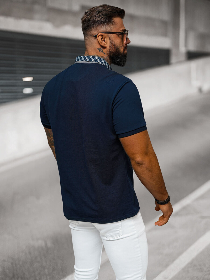 Férfi galléros póló gránát OZONEE O/DA803